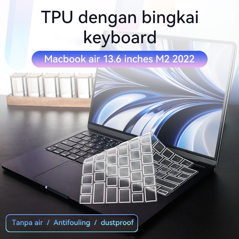 macbook air 13 6  m2 2022 a2681 waterproof and dustproof keyboard protective film tpu transparent ke