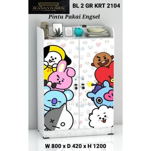 NEW - LEMARI PAKAIAN ANAK KRT BTS (2104)