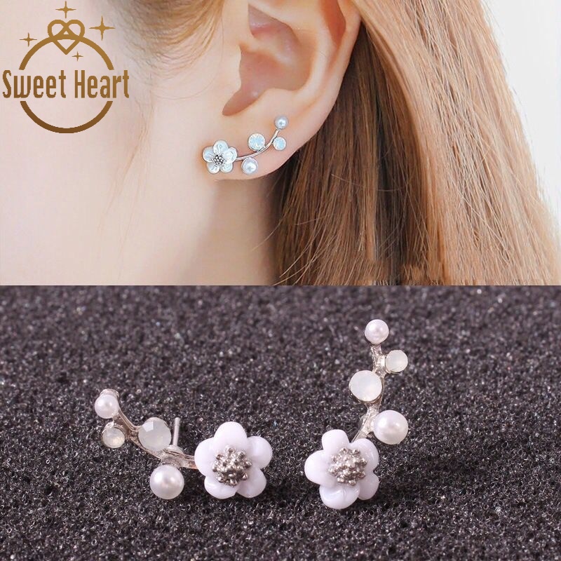 Anting Tusuk Gantung Desain Bunga Aster Hias Kristal Gaya Koreasimple Untuk Wanita