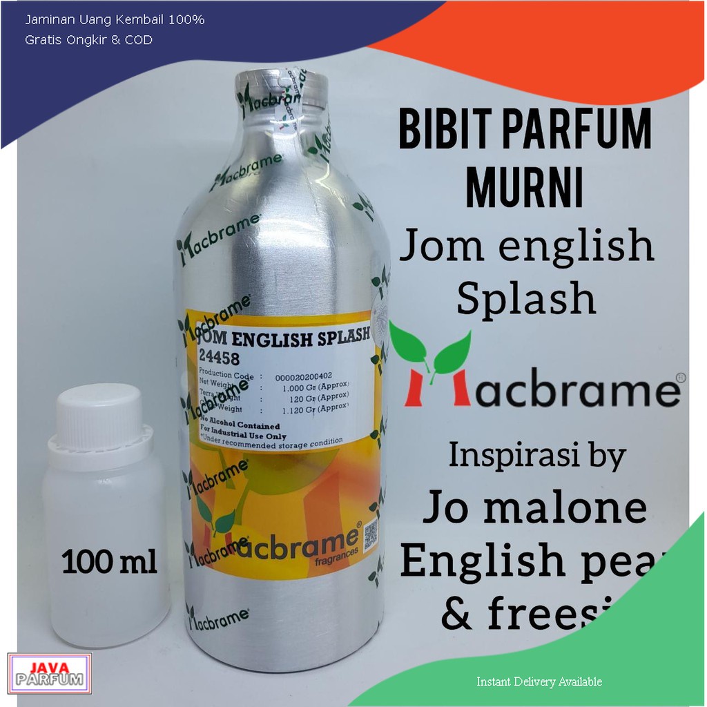 JOM ENGLISH SPLASH BIBIT PARFUM MURNI 100 ML. BY MACBRAME ( JO MALONE ENGLISH PEAR & FREESIA )