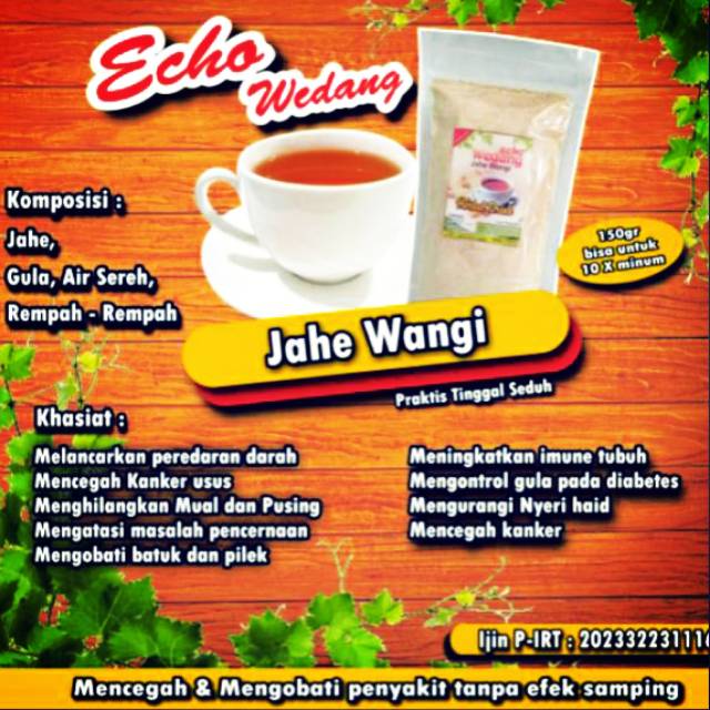 

Wedang Echo varian Jahe Wangi