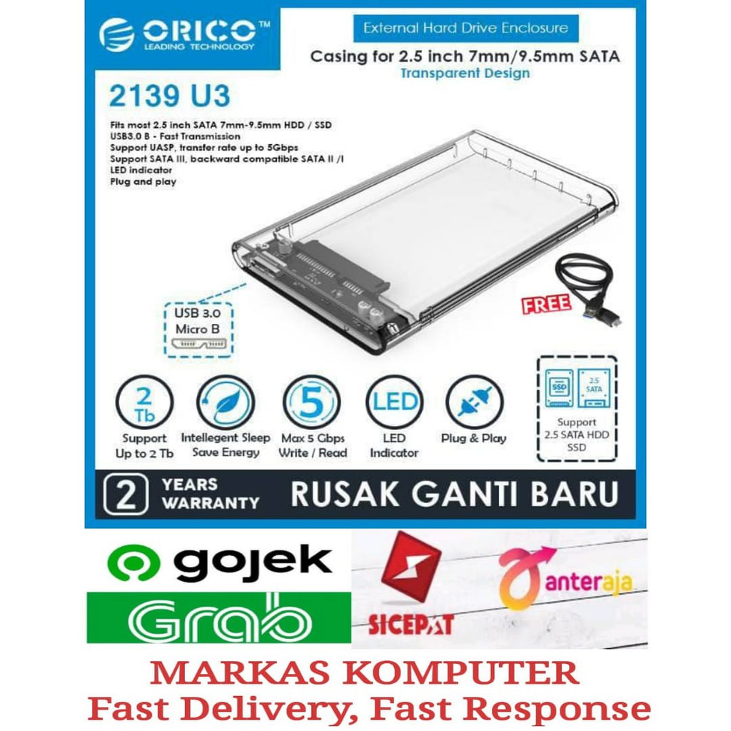 Casing Hardisk External HDD Case 2.5&quot; USB 3.0 - ORICO 2139U3 ORIGINAL