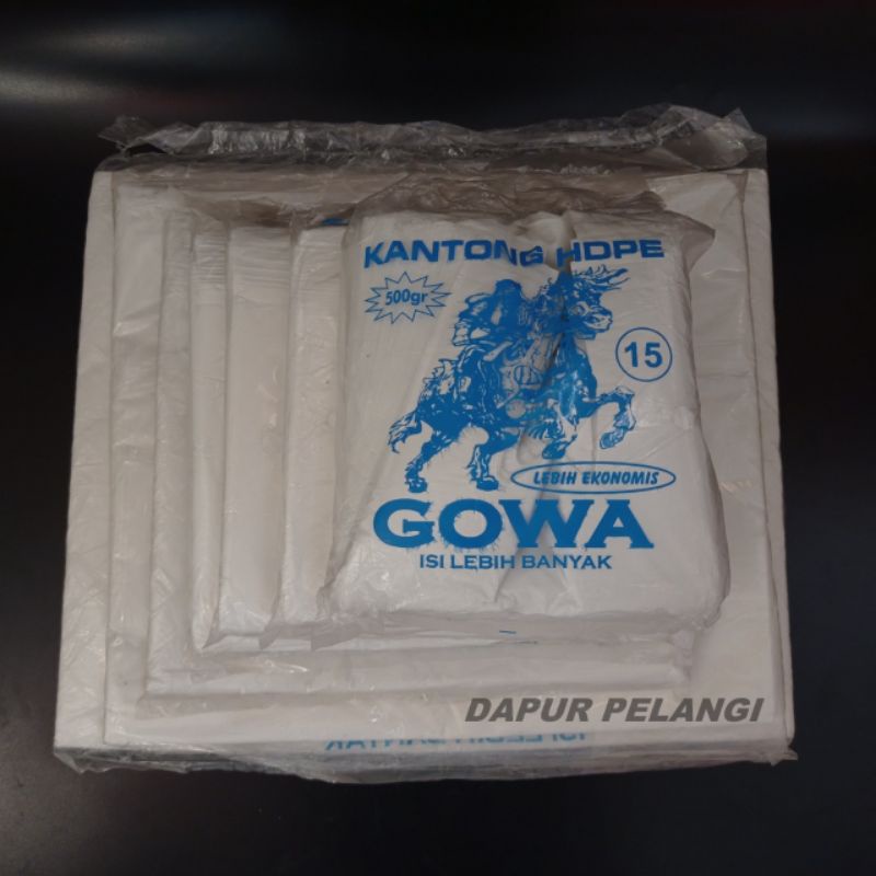 Kantong Plastik/Kantong Kresek/Plastik Gowa Putih Susu 500gram