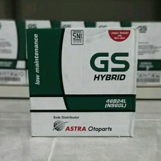 Aki Mobil Ertiga, Grand Livina, Calya, Sigra NS60L / 46B24L GS Astra Hybrid Aki Basah