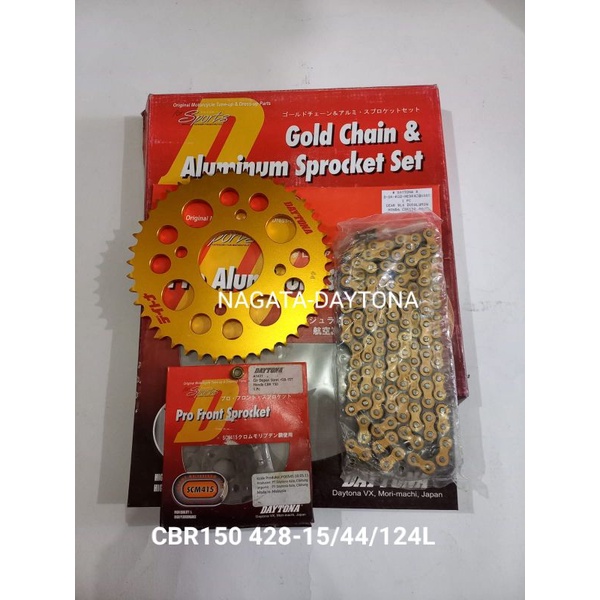 DAYTONA GEAR GIR SET HONDA CBR150 428-15/44/124L ORIGINAL