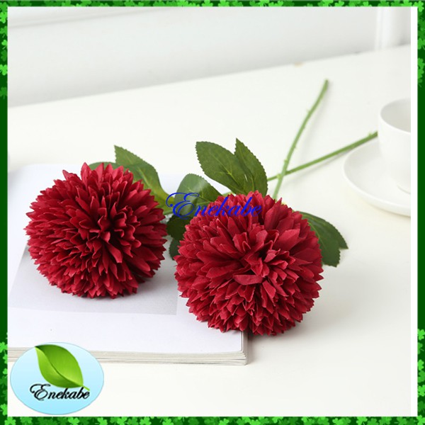 Bisa COD Bunga Krisan Bulat Dekorasi Bunga Artifisial Bunga Dan Daun Palsu Ukuran Besar-6