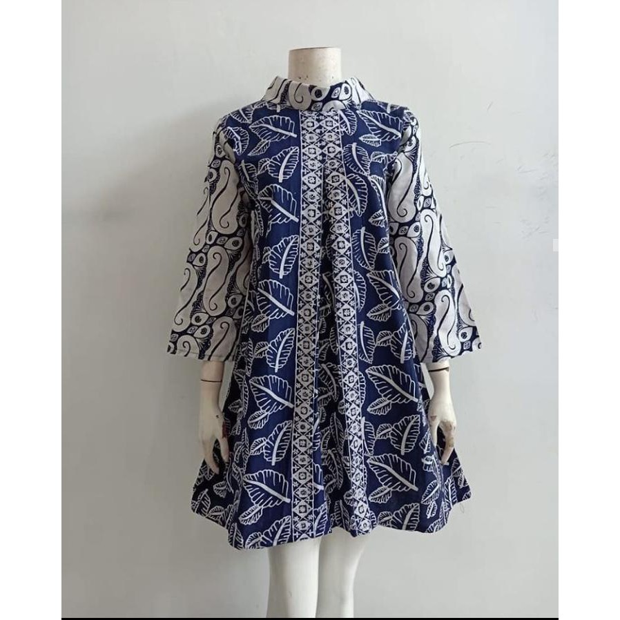 ATASAN BATIK TUNIK GIPSI GARUTAN 01| DRESS BATIK WANITA MODEL FLUI