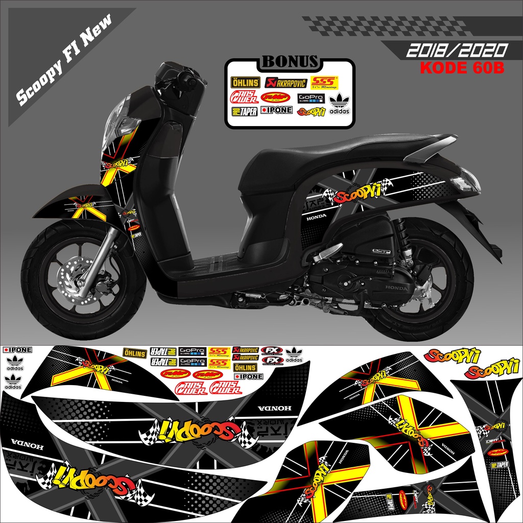 Striping Scoopy Sticker Scoopy 2017/2020 Variasi Kode 60