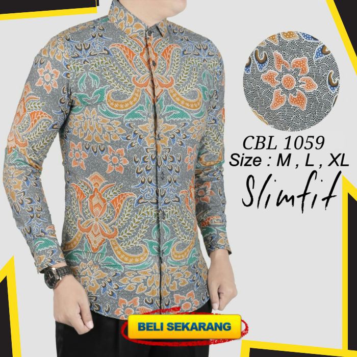 KEMEJA BATIK PRIA SLIM FIT HEM BATIK PRIA SLIMFIT LUIGIBATANI ELEGAN CBL1059