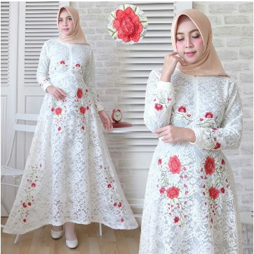 Gamis remaja Bordir model terbaru kekinian 2021/ Baju Gamis wanita murah / 2021 Terbaru Super Kek Nm