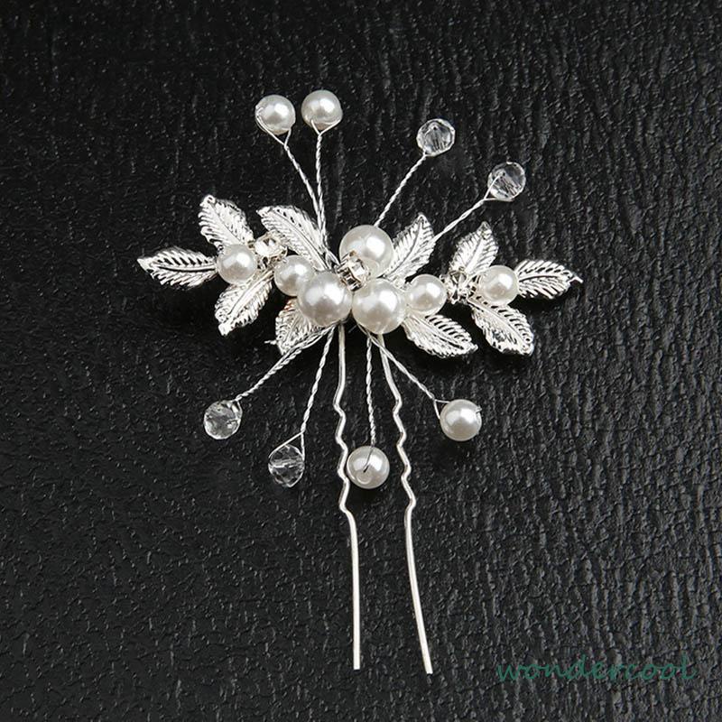 Wedding Bridal Vintage Pearl Flower Crystal Hair Pin Bridesmaid Clips Side Comb -Won