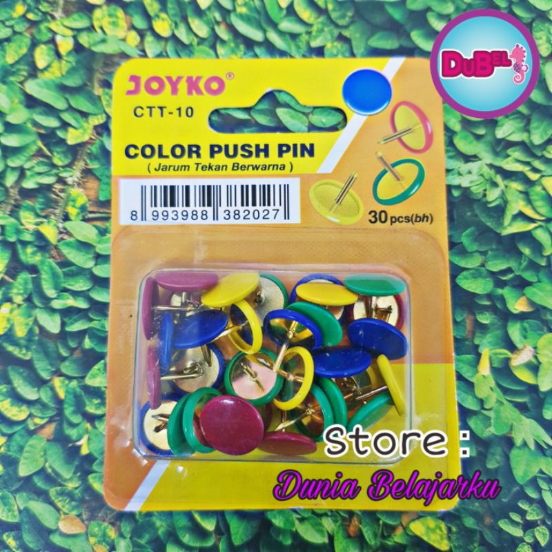 

[Isi 30 Pcs] Push Pin Warna Joyko CTT-10 / Color Push Pin / Paku Payung Warna