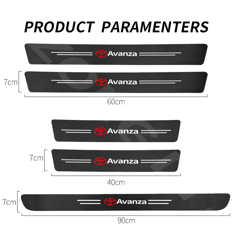 Toyota Avanza Stiker Pelindung Anti Gores Bahan Kulit Carbon Fiber Tebal Untuk Pintu Mobil