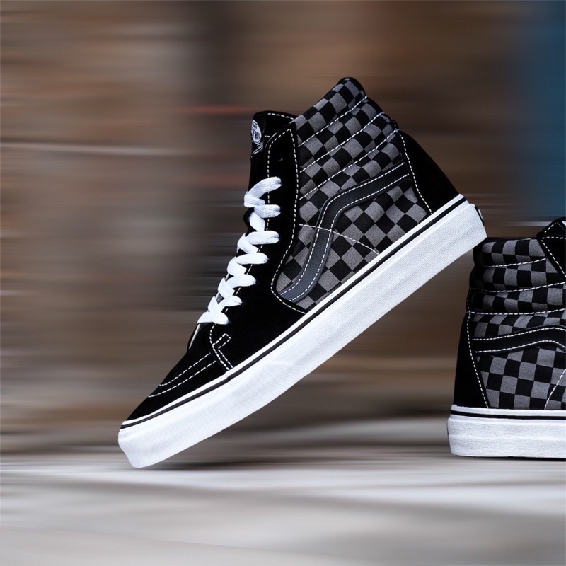 VANS SK8-HI CHECKERBOARD BLACK PEWTER ORIGINAL 100%