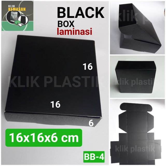 

KOTAK HITAM 16x16x6 LAMINASI/KOTAK AKSESORIS KUE SOUVENIR PILLOW BOX