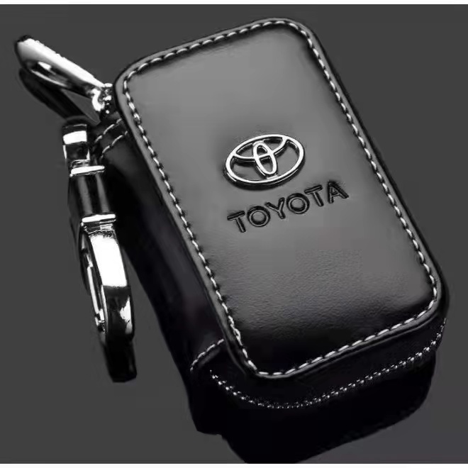 Gantungan Kunci Remote Dompet Stnk Mobil Motor PU Leather Logo Toyota Daihatsu Honda Suzuki Mitsubishi