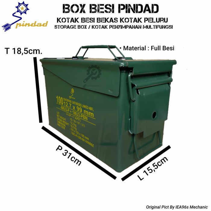 ArmyShopSBY    Box Besi Pindad / Tools Box / Kotak alat serbaguna / side box