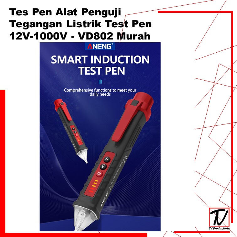 Test Pen Non Contact AC Voltage  Alert Detector 12V-1000V - VD802 /Alat Penguji Tegangan Listrik