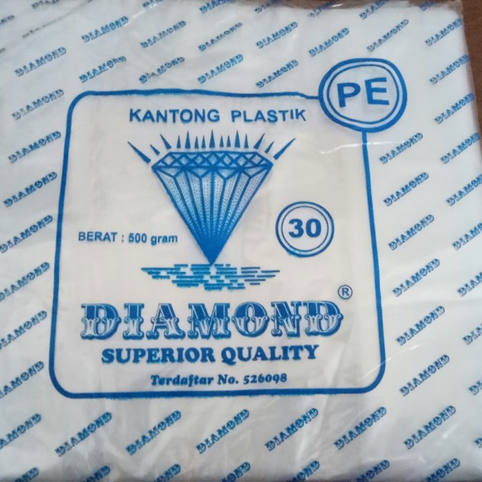Kresek PE Diamond Ukuran 30 Kresek Bening