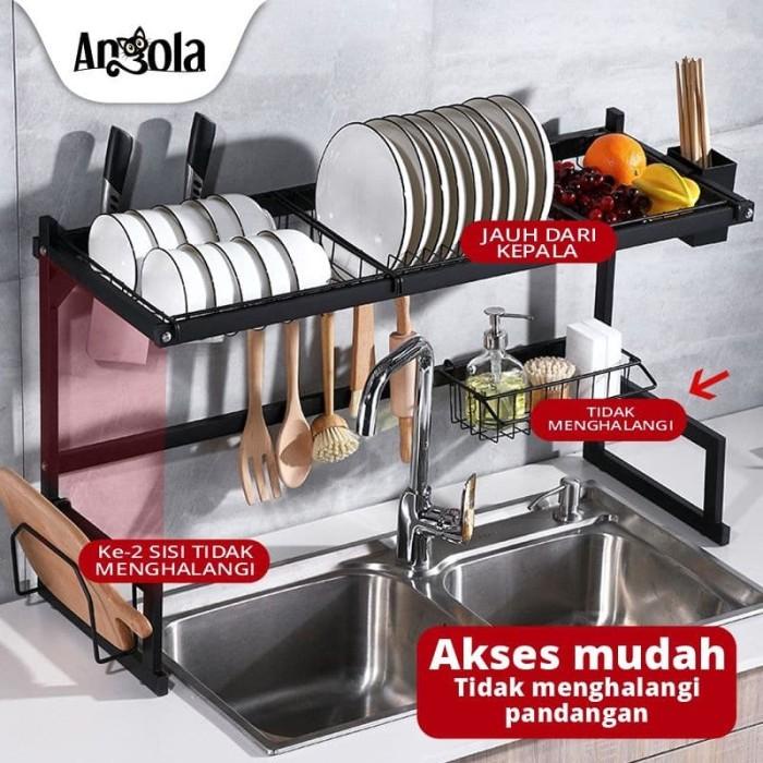 Angola Rak Piring Wastafel G01/G05 Stainless Rak Dapur Serbaguna Terlaris