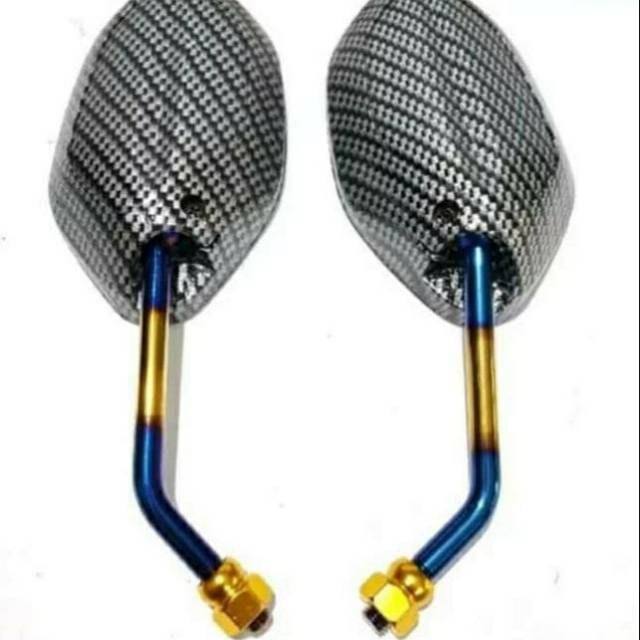 SPION CARBON TWOTONE HONDA BEAT VARIO SCOOPY SPACY PCX KHARISMA SUPRA REVO DLL GAGANG PANJANG