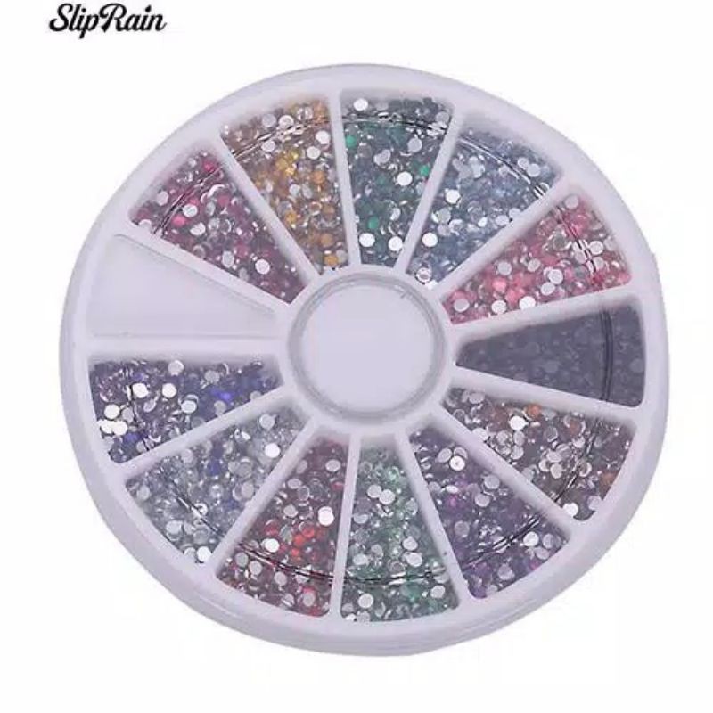 3 D Rhinestone warna warni untuk Nail Art Decoration Uk 3 mm