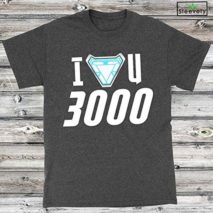 KAOS AVENGERS ENDGAME IRON MAN I LOVE YOU 3000 LOVE BIRU BAJU TSHIRT