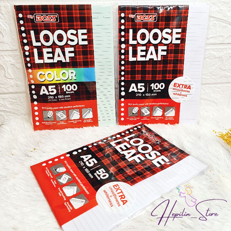 

Loose Leaf Big BOSS A5 / Kertas File Big Boss A5 / Kertas Binder A5