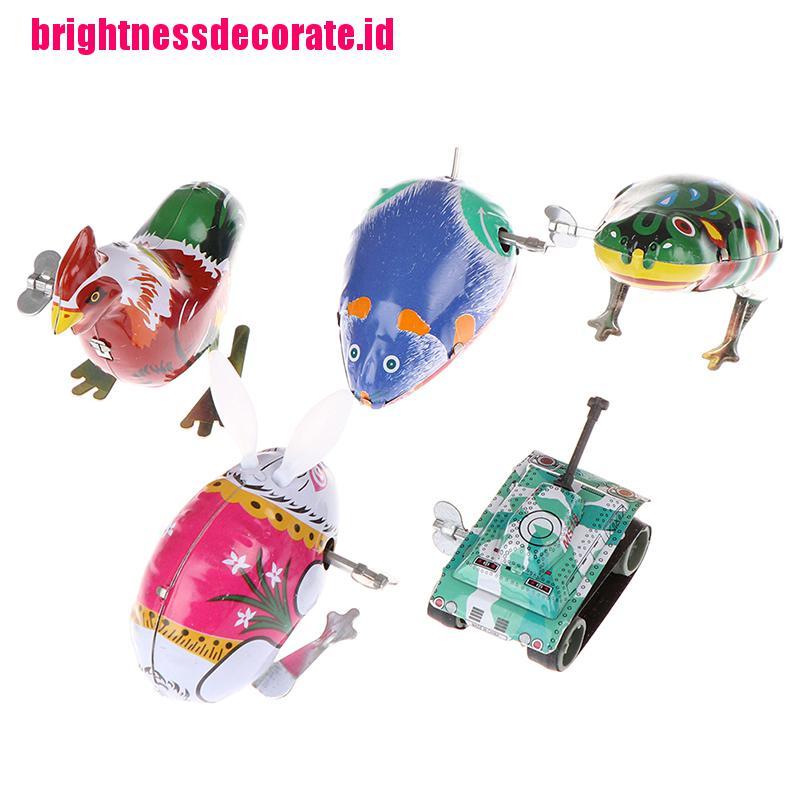 Brightid 1Pc Mainan Katak / Kelinci Lompat Model Putar Bahan Kaleng Untuk Anak