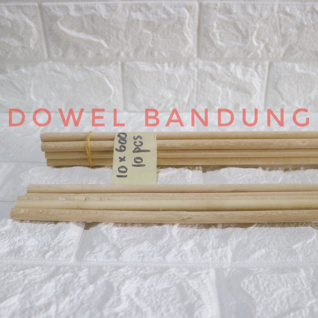 Dowel Kayu 10 mm Panjang  60 cm - Dowel Kayu Stik Bulat Diameter 10mm 60cm 10x60cm