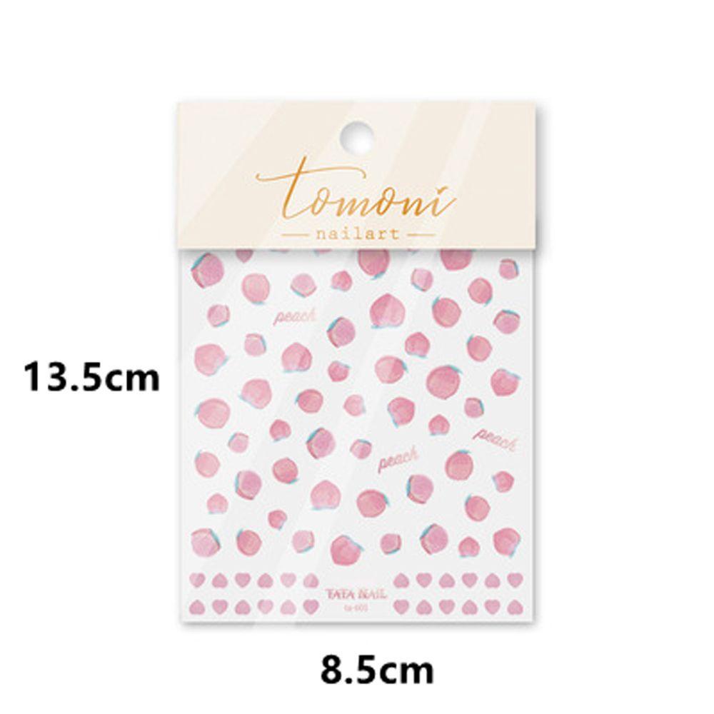 Mxbeauty 3D Stiker Kuku Jepang Timbul Buah Peach DIY Nail Decals