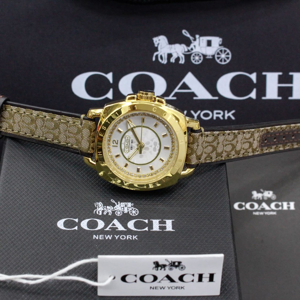 GARANSI Jam tangan wanita COACH leather strap