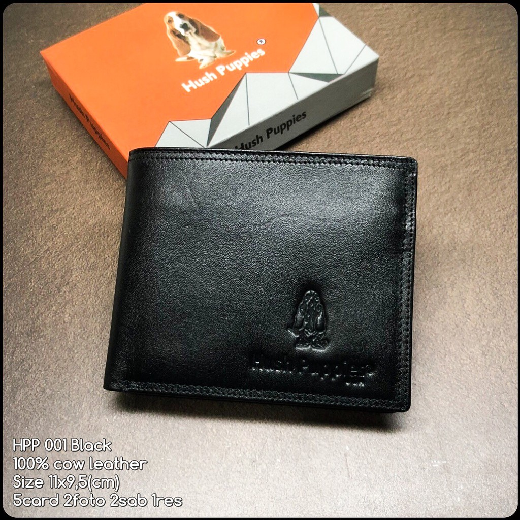  dompet  pria hushpuppies 001 black kulit  sapi asli  dompet  