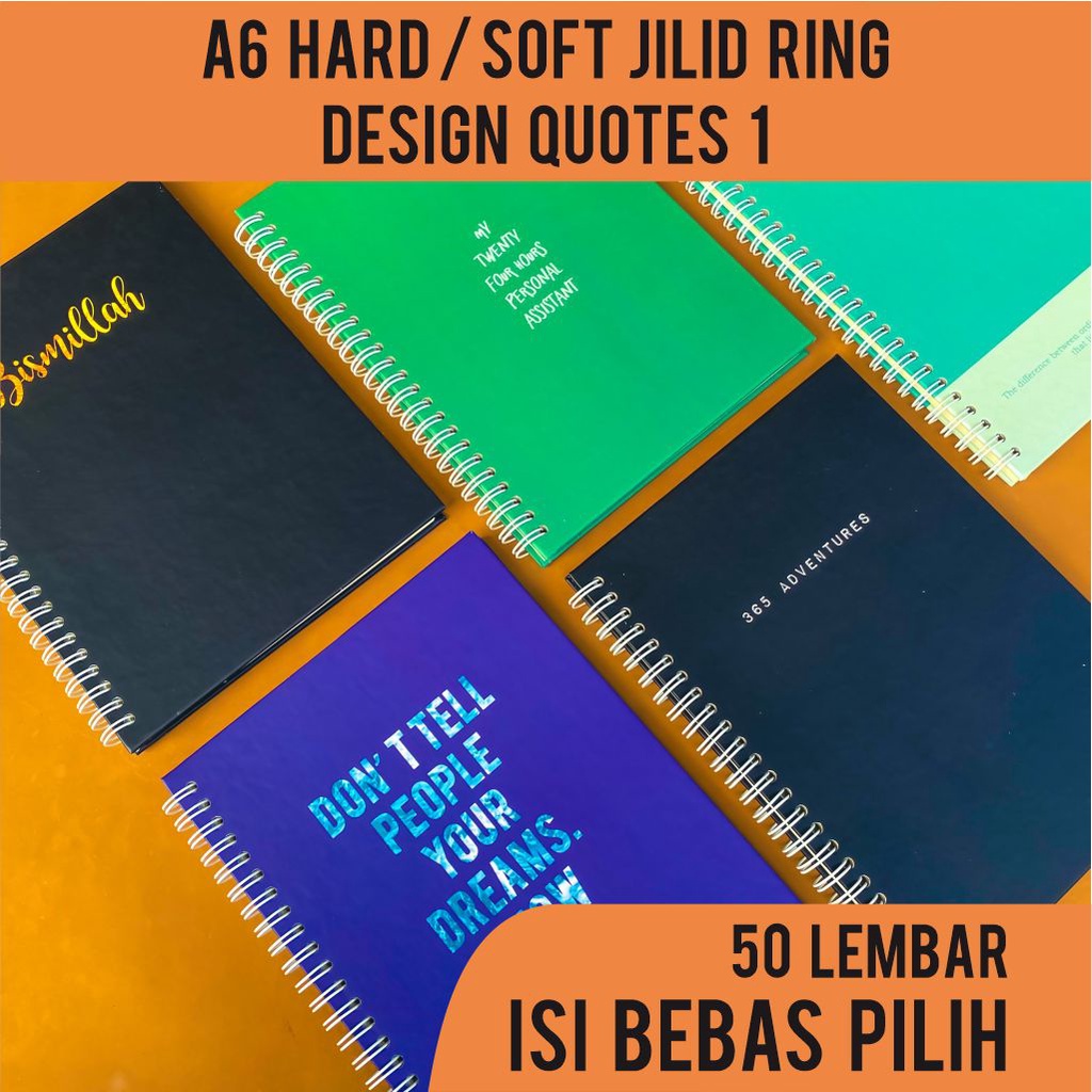 

Notes Jilid Ring Spiral Isi Bebas Pilih A6 50 Lembar Hardcover Softcover | Buku Jurnal Agenda Desain Quotes