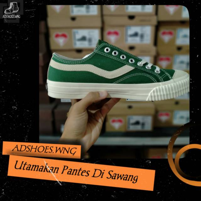  Sepatu  Sneakers Ventela  Public  Suede  Low Green Pria Wanita 