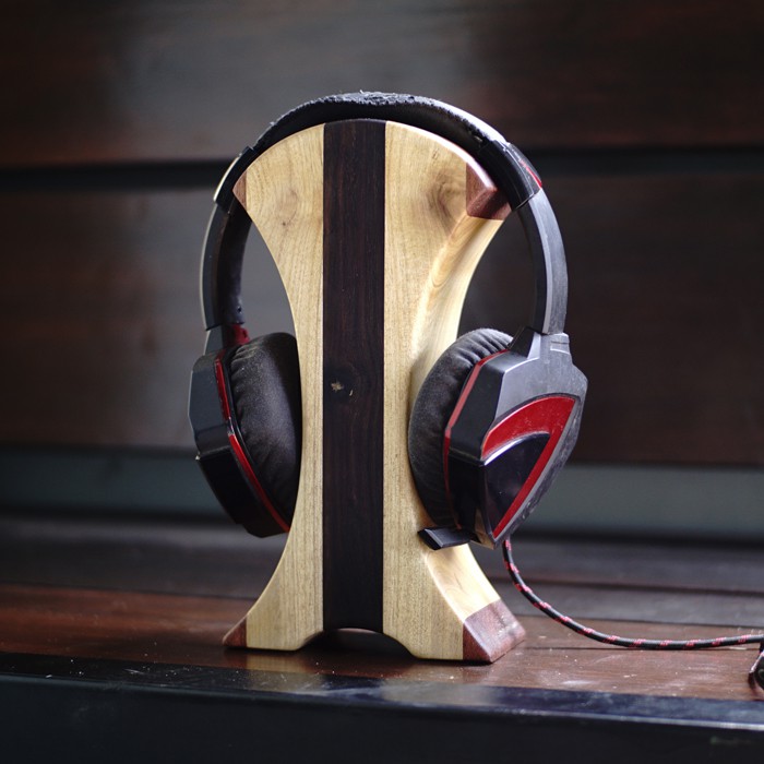Wood Headphone Stand - Headphone Holder Kayu