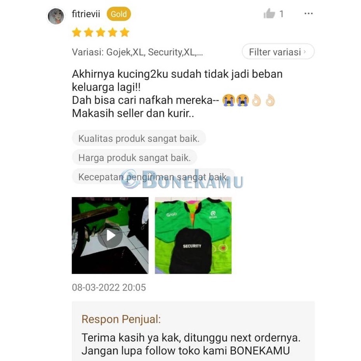 [REKOMENDASI] BAJU KUCING BAJU ANJING KELINCI MOTIF GOJEK GRAB