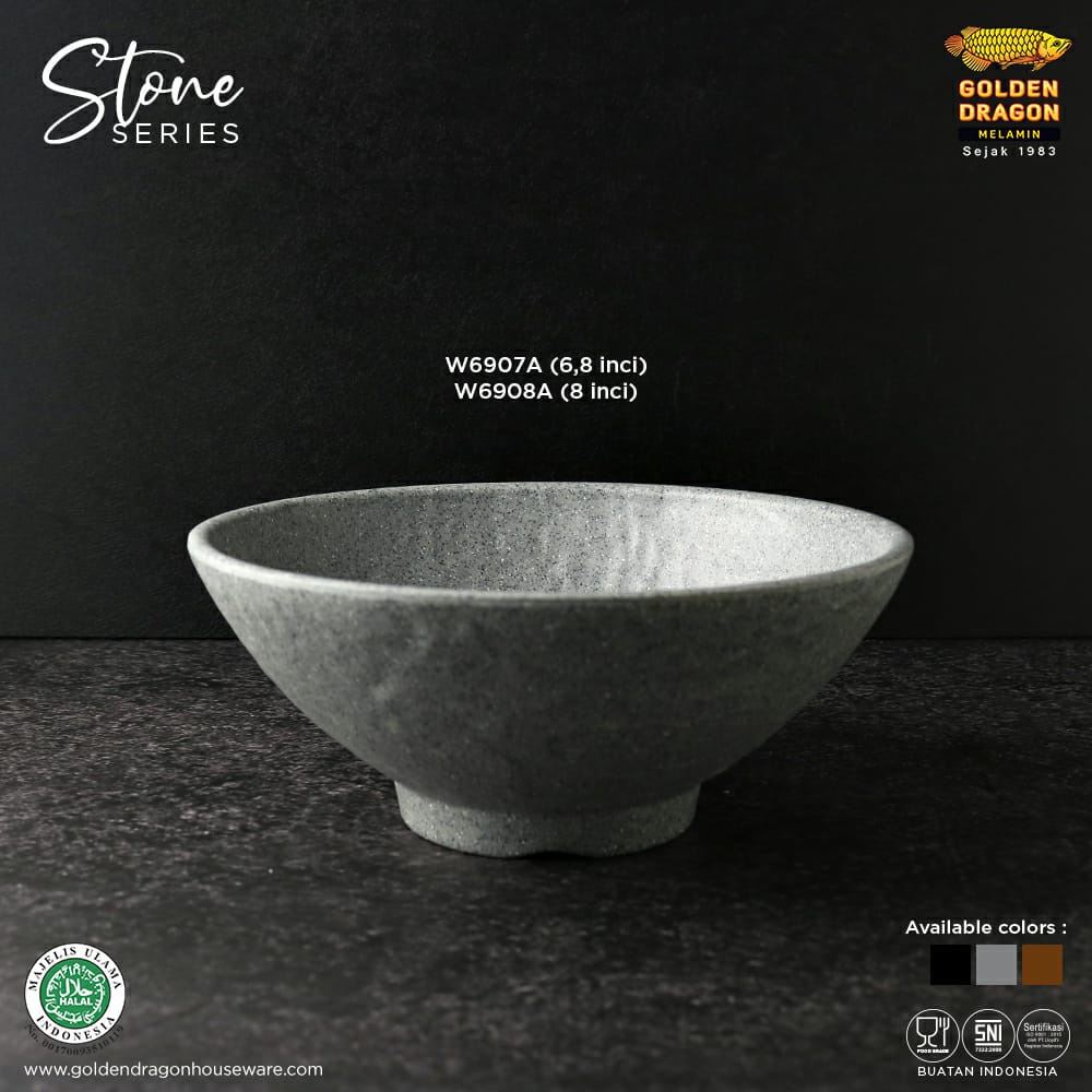 MANGKOK MIE 7 INCH / MANGKOK RELIEF VARIASI WARNA / GOLDEN DRAGON W6907A