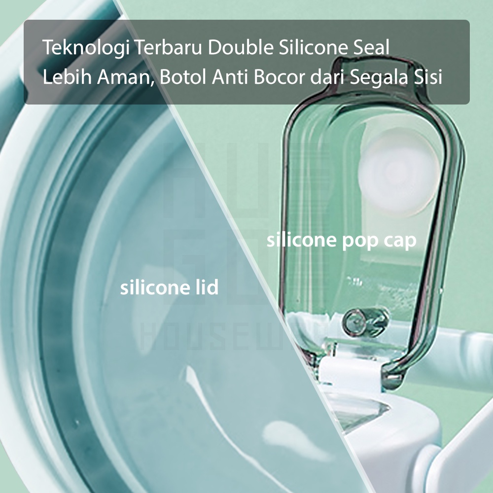Botol Minum Motivasi 2 Liter Bening Jumbo Premium Quality Gratis Stiker HUGO