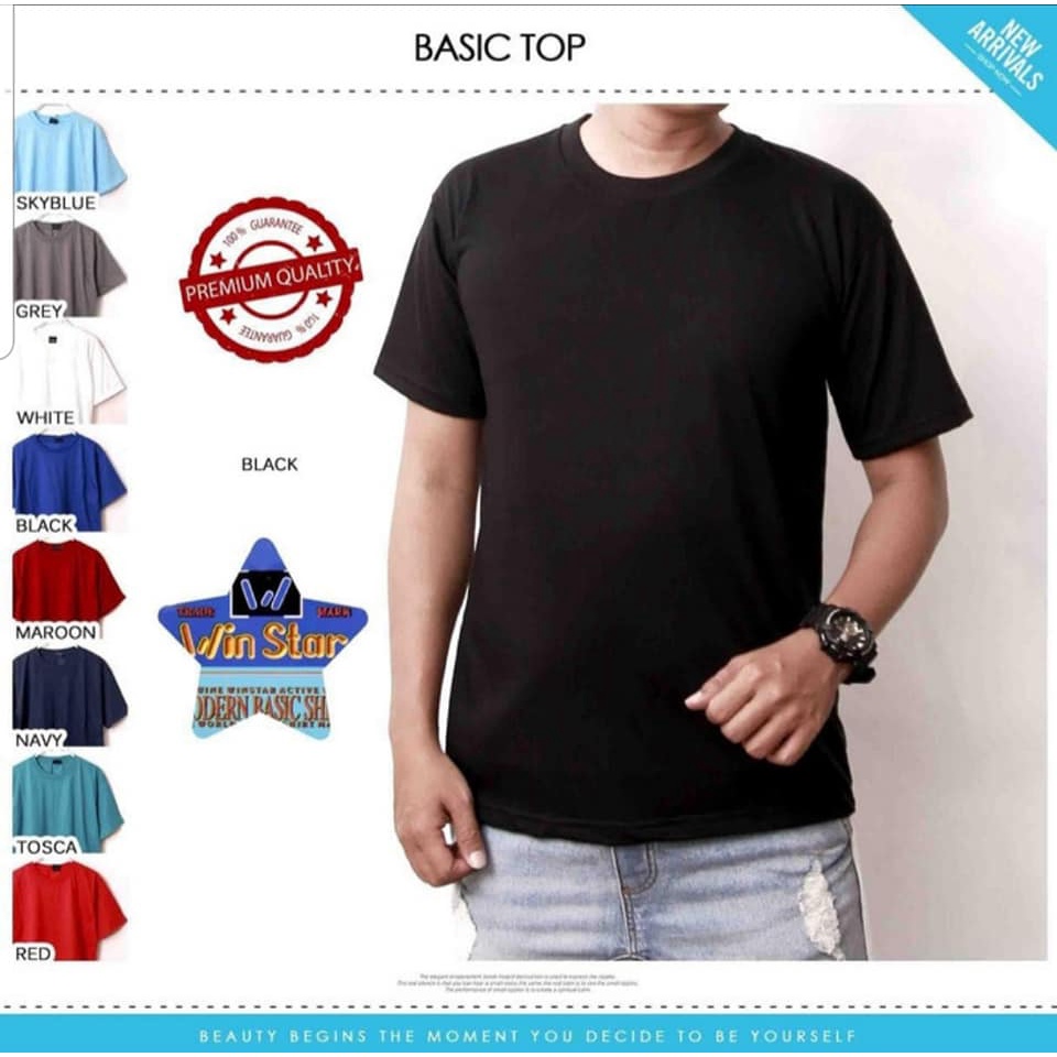 Jual kaos oblong polos lengan pendek merah, biru muda, biru tua, abu