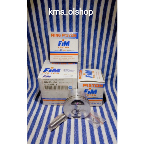 Piston Kit Fim 73 size 57.3/STD, 58.3/100, 57.8/050 Pin 14 (Verza, Megapro New)