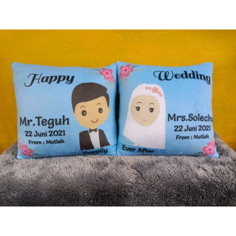 kado wedding unik bantal foto custom