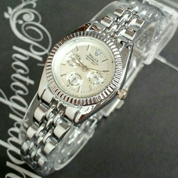 jam tangan wanita rolex laris / jtr 932 putih kecil