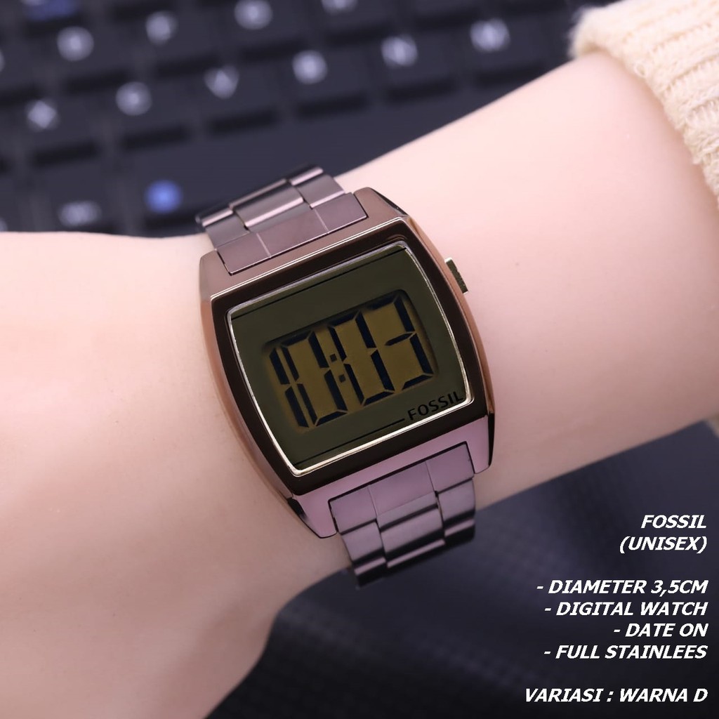 JAM TANGAN UNISEX FASHION RANTAI BODY SEGI TANGGAL AKTIF