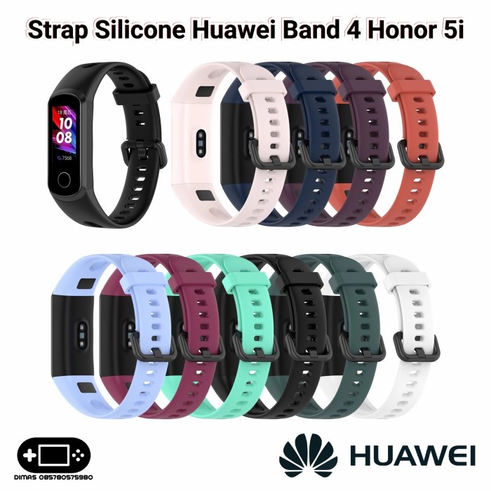 Strap Silicone Huawei Band 4 Honor 5i Silikon Tali Jam Smartwatch - Putih