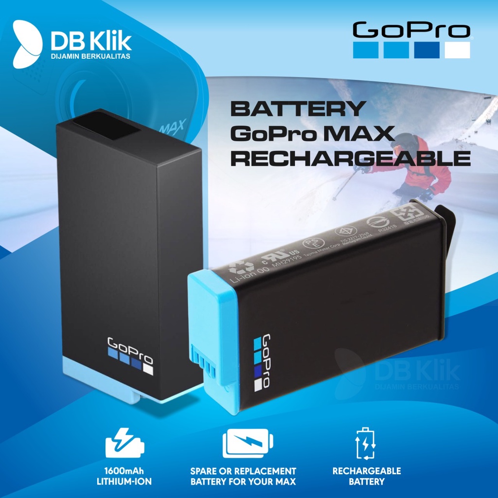 Battery GoPro MAX Rechargeable - Baterai Go Pro MAX Rechargeable