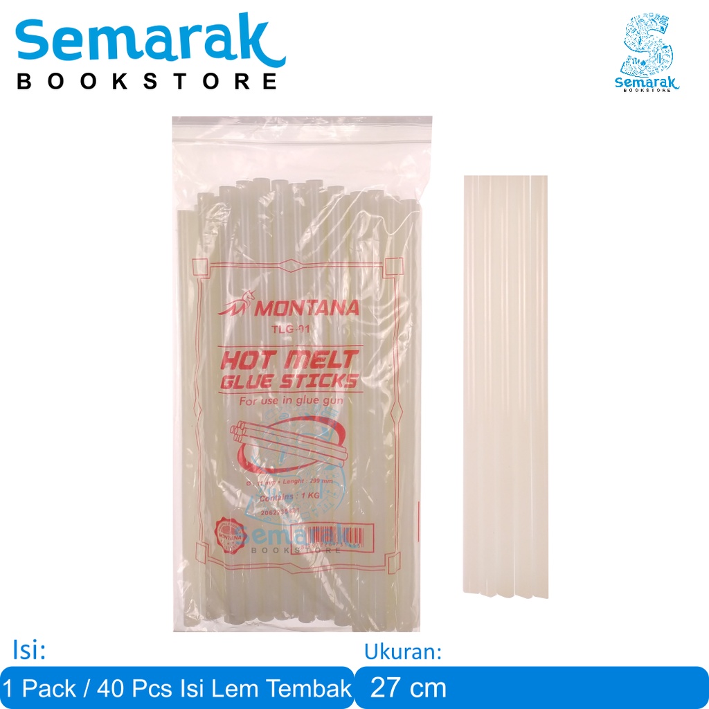 

Montana TLG-01 Hot Melt Glue Stick Isi Lem Tembak Besar [1 Pack / 1 Kg / 40 Pcs]