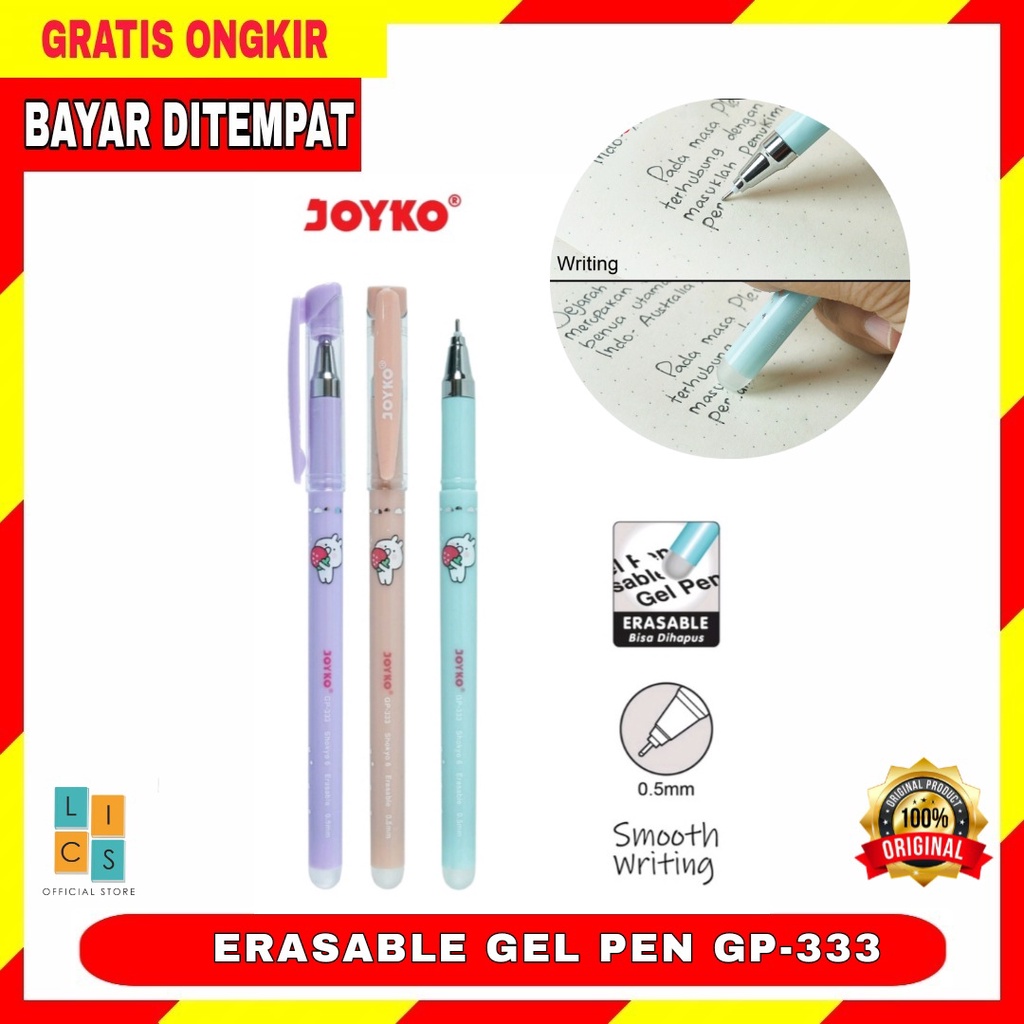 

Erasable Gel Pen Pulpen Bisa Di Hapus Joyko GP-333 Motif Pastel