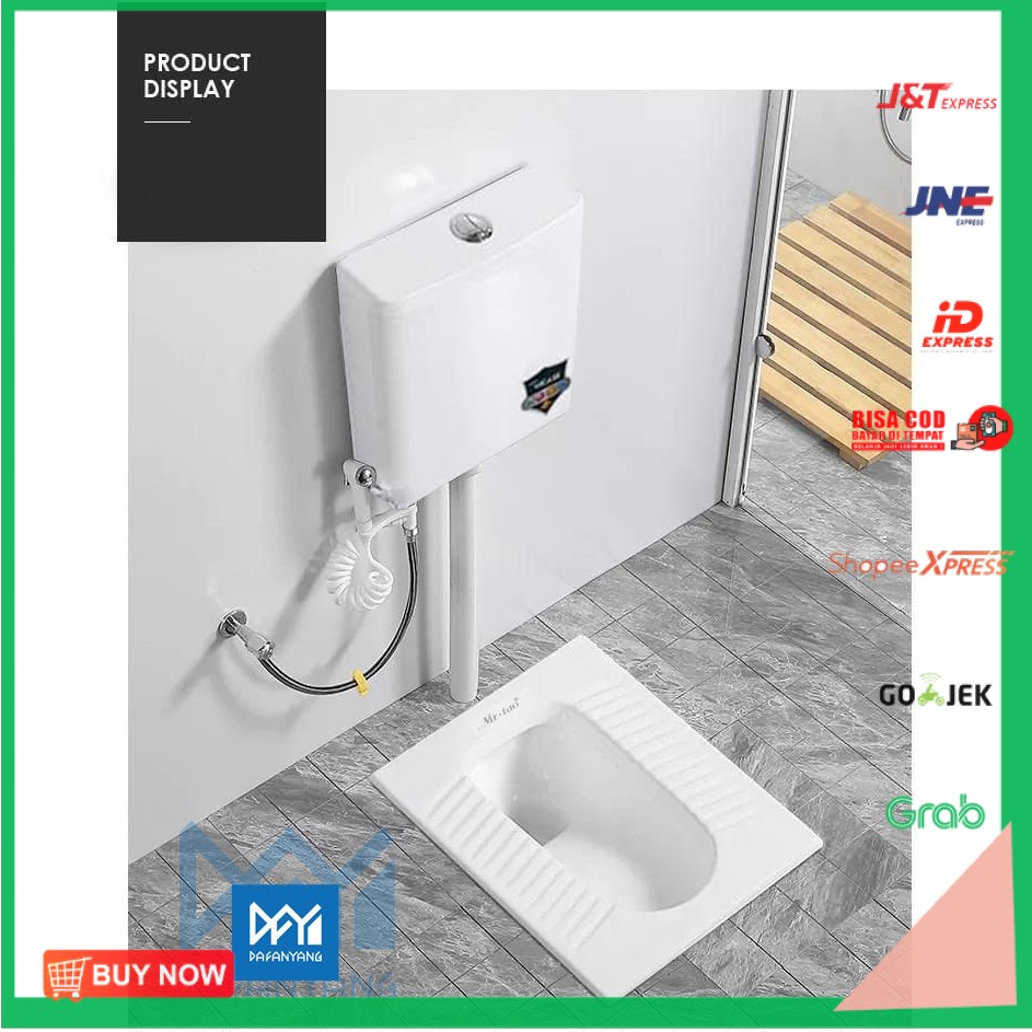 Mr.Tao 1 Set Kloset Jongkok Keramik+Energy Saving Water Tank Closet Jongkok Flush Wc Jongkok Toilet