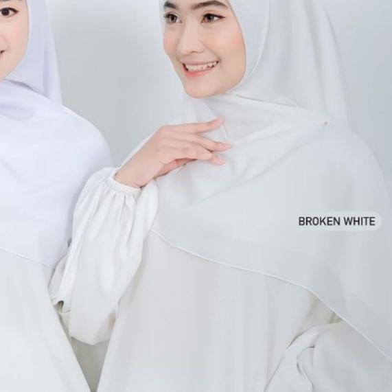 ➺ Hijab Pollycoton 100k Get 5pcs ( Putih bersih/Putih ) Hijab warna putih, Hijab broken white ✮